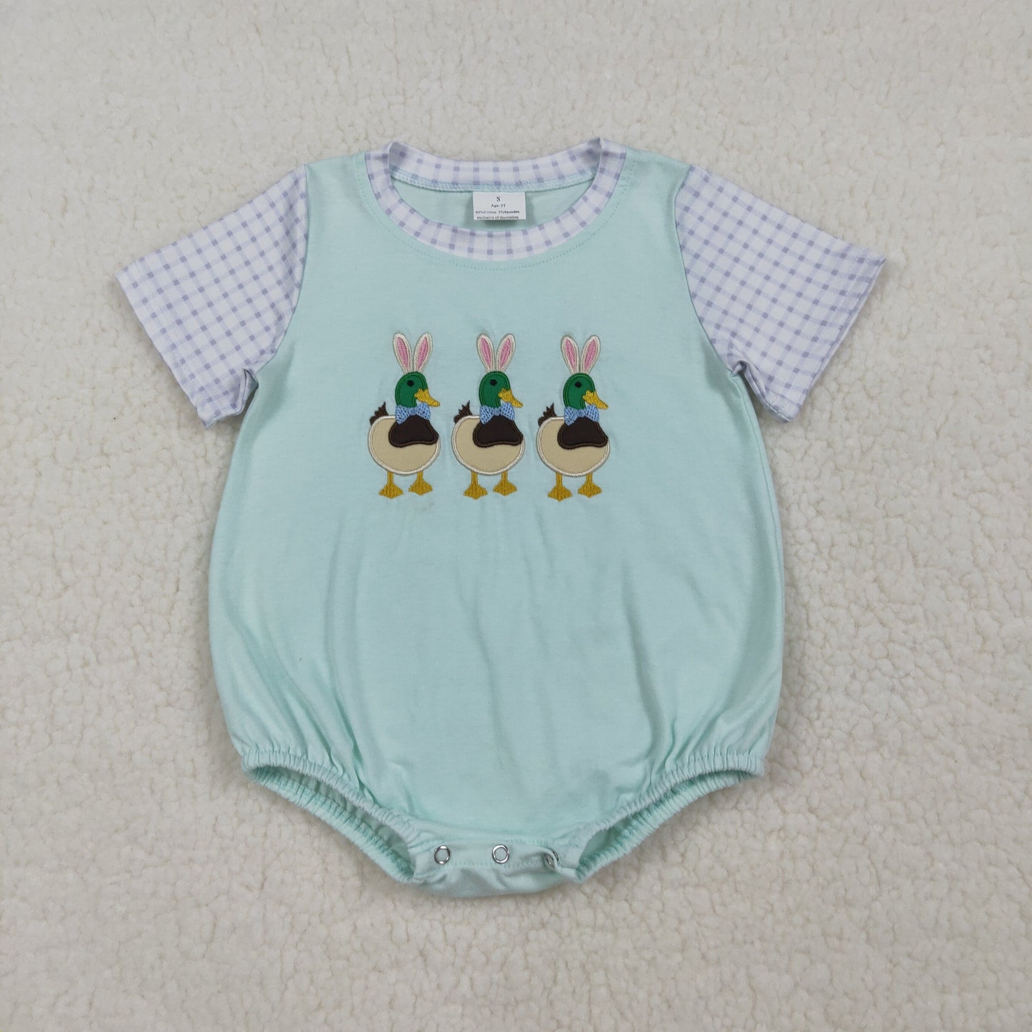SR3630 Embroidery easter duck girl  romper  202603 RTS
