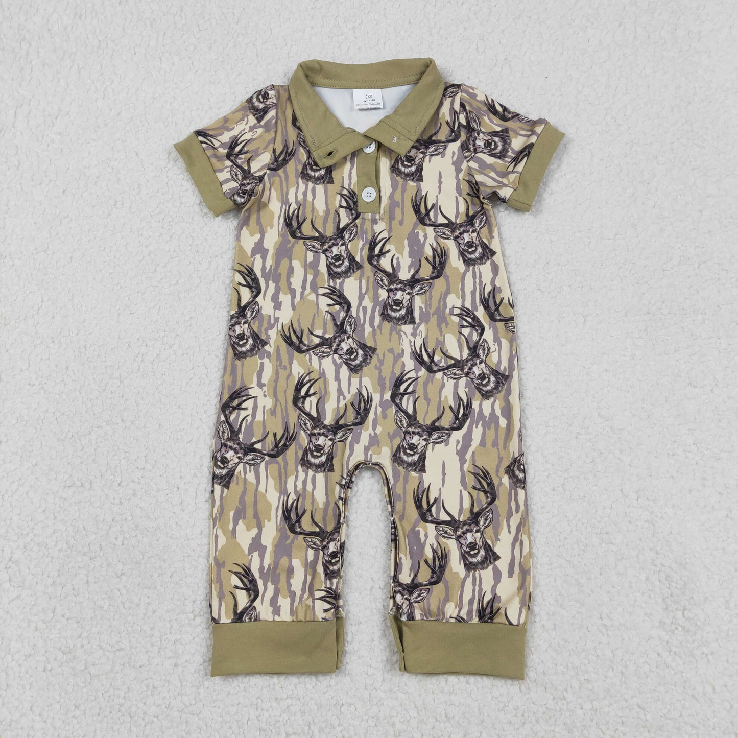 SR3635 deer camo girl summer romper 202601 RTS