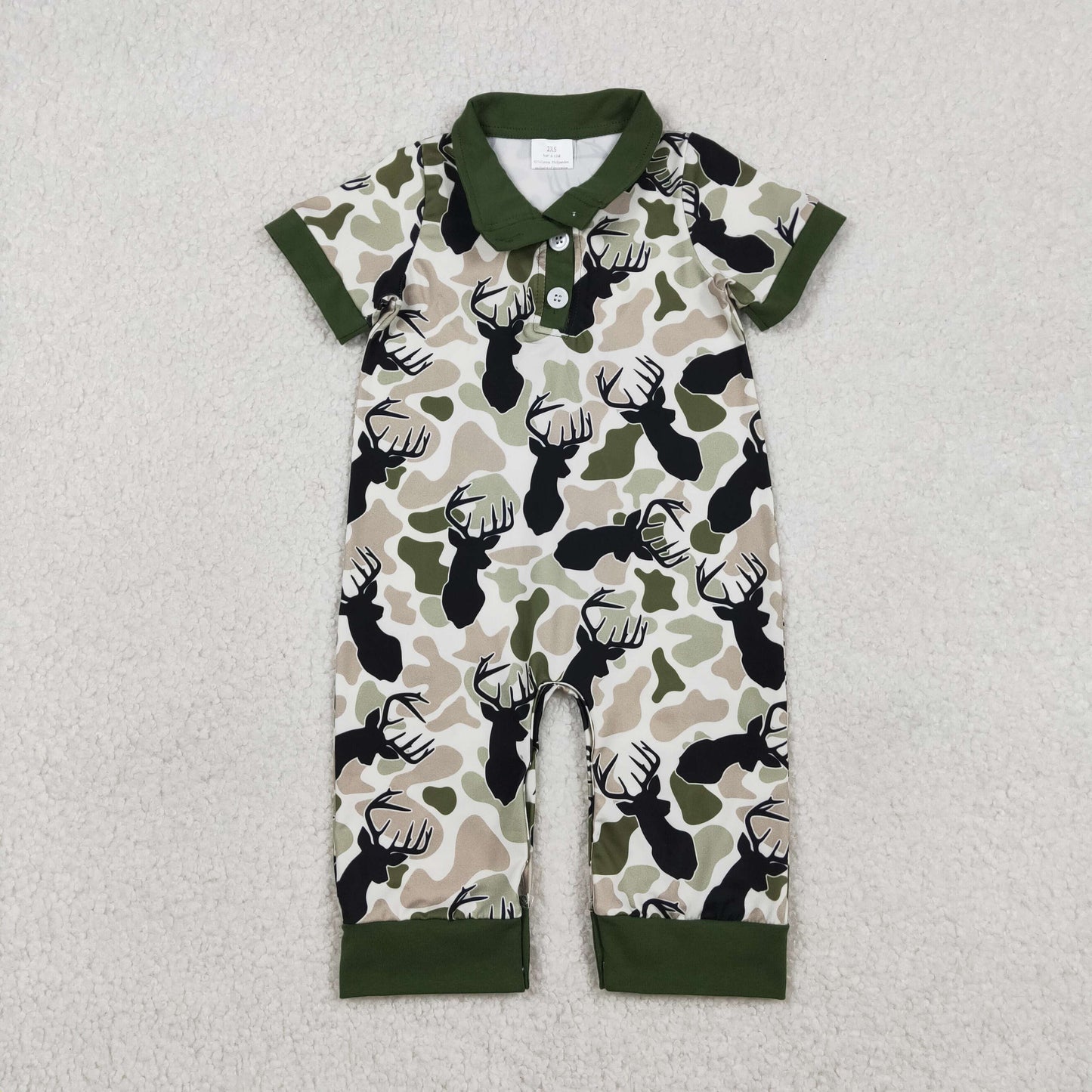 SR3636 deer camo girl summer romper 202601 RTS