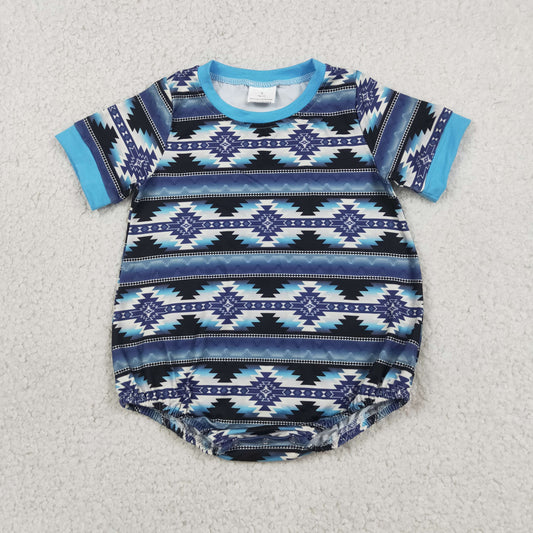 SR3709 western blue boy romper 202607  RTS