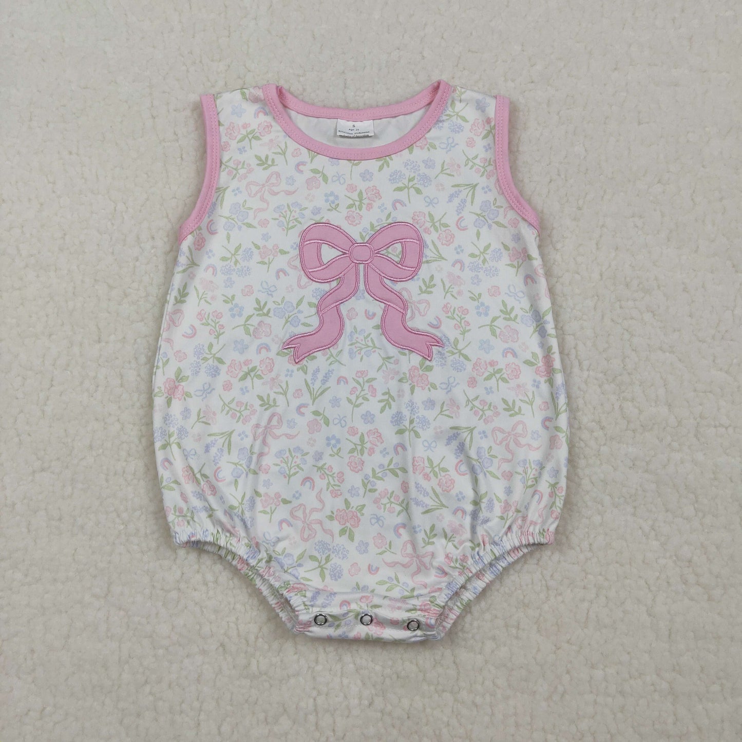 SR3727 bow embroidery girl summer romper 202604 RTS