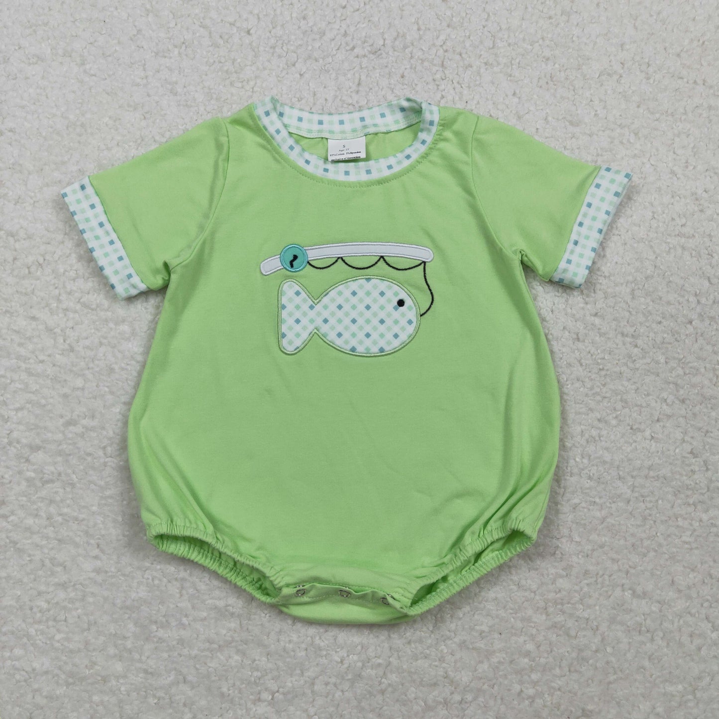 SR3750 embroidery fish girl summer romper 202603   RTS