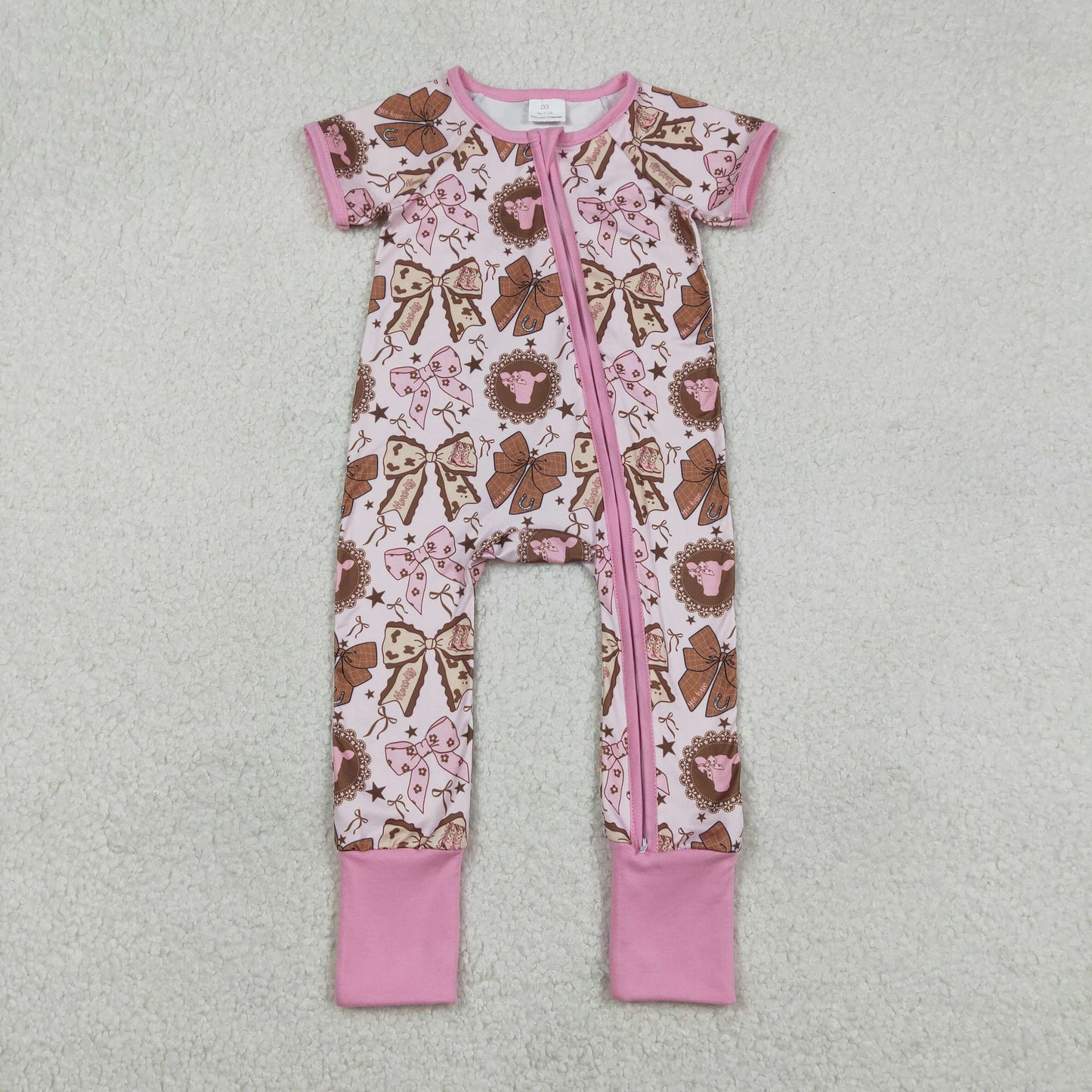 SR3763 bow boots girl summer romper 202601 RTS