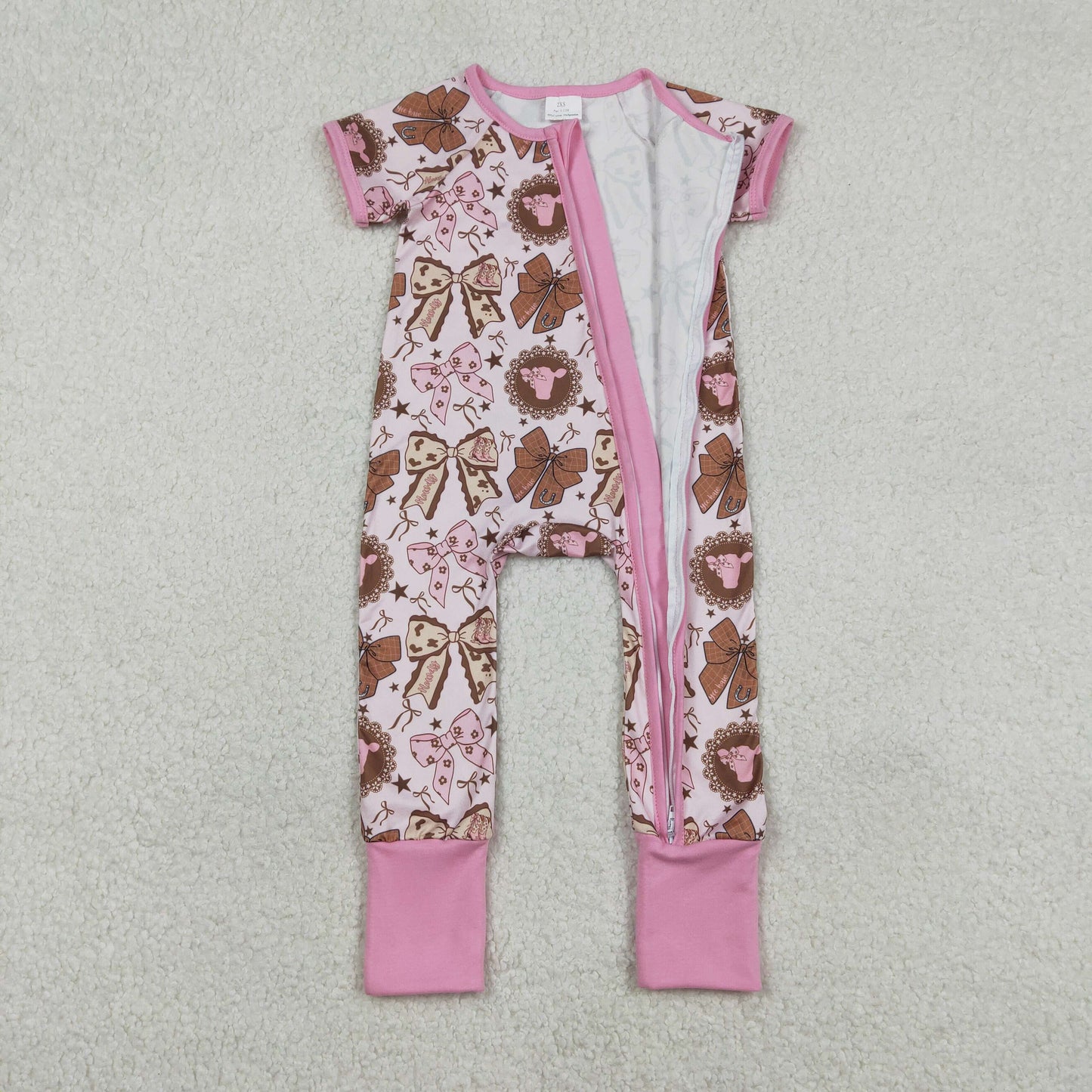 SR3763 bow boots girl summer romper 202601 RTS