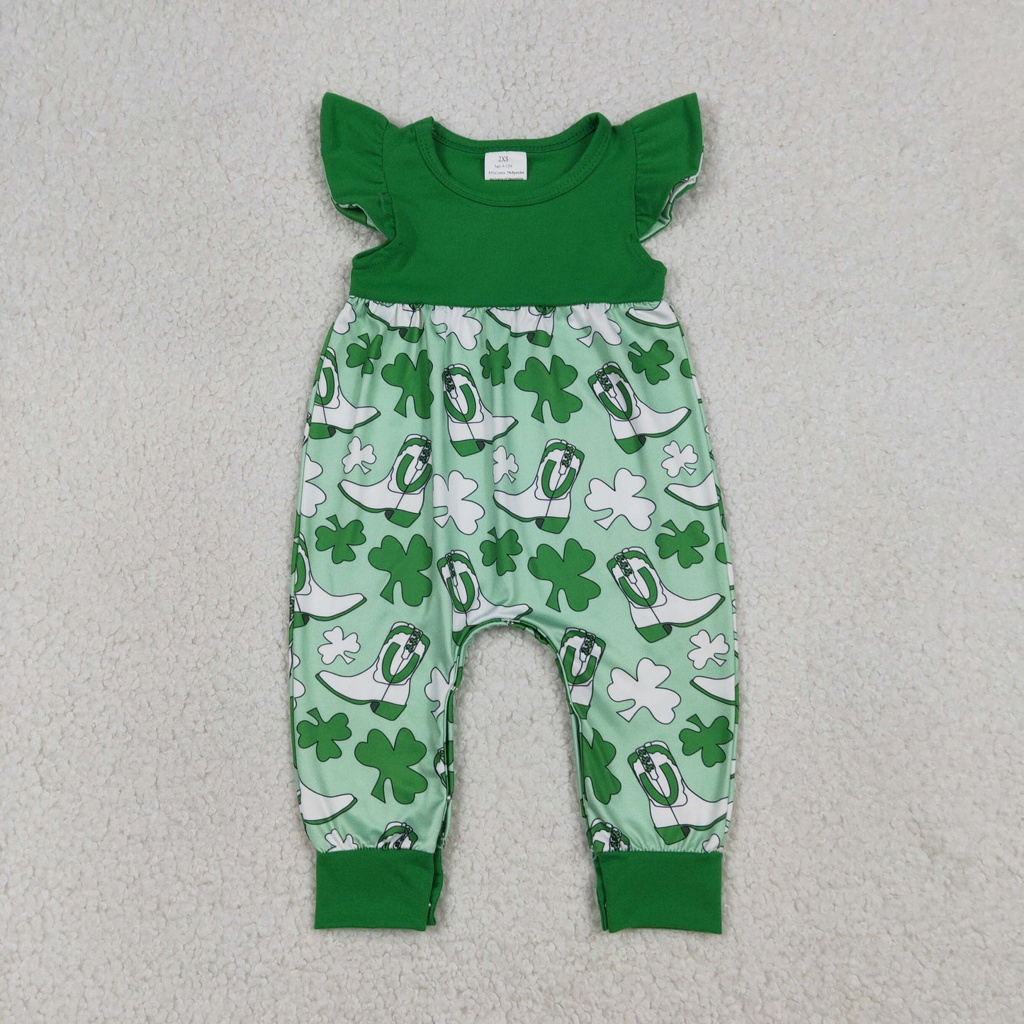 SR3783 lucky ST Patrick girl summer romper 202512 RTS