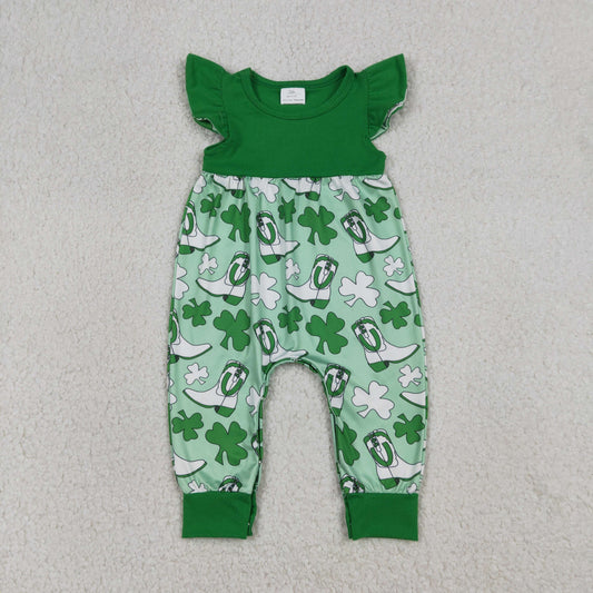 SR3783 lucky ST Patrick girl summer romper 202512 RTS