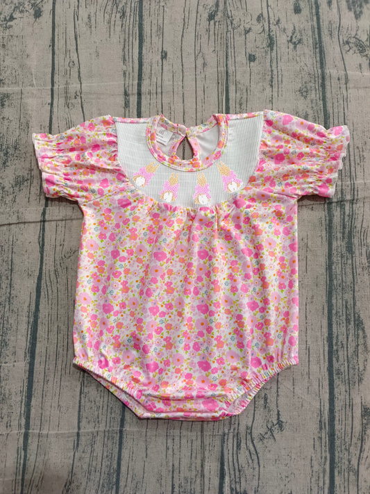 SR3785-smocked Easter girl summer romper 202601 RTS