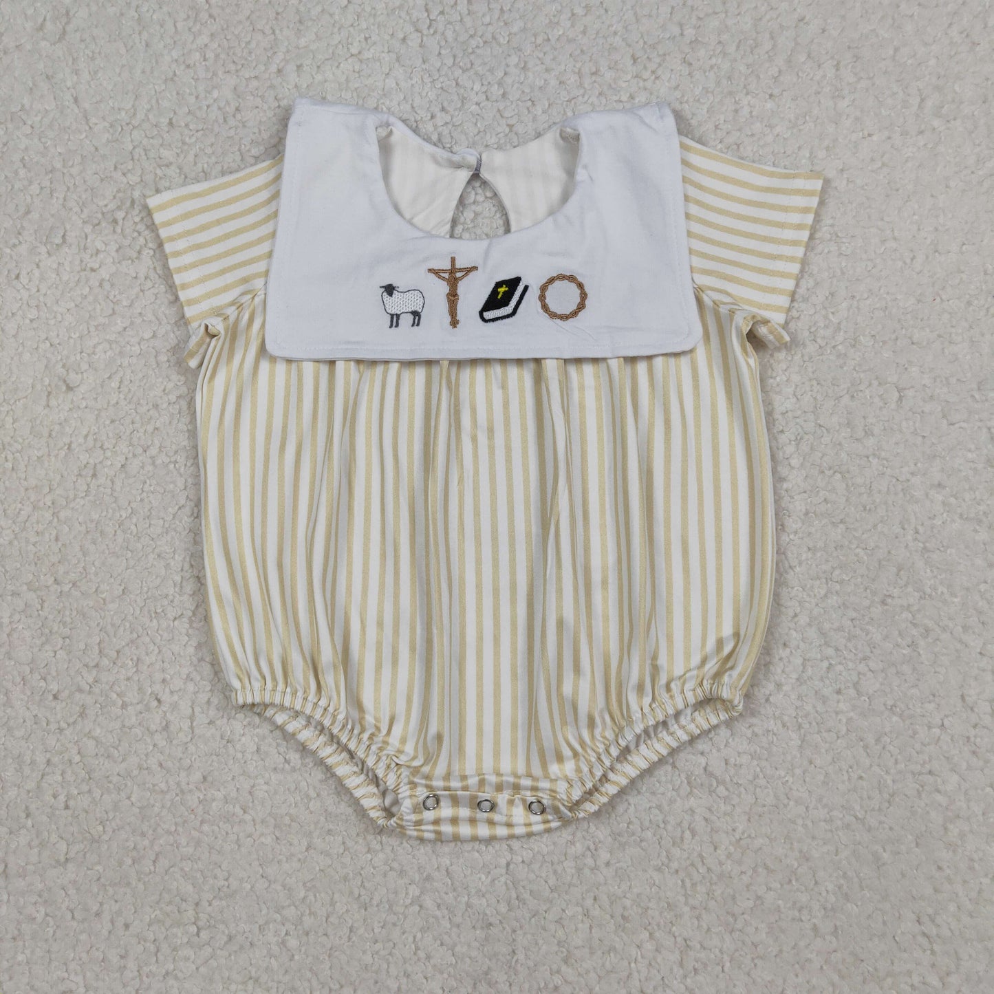 SR3802 embroidery Easter  girl summer romper 202603 RTS