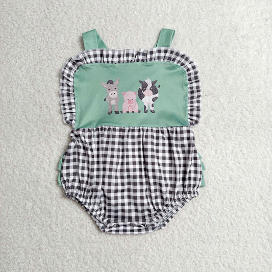 SR3866 cow pig  girl summer romper 202607 RTS
