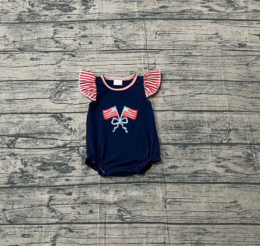 SR3903 embroidery 4th July girl romper 202602 preorder