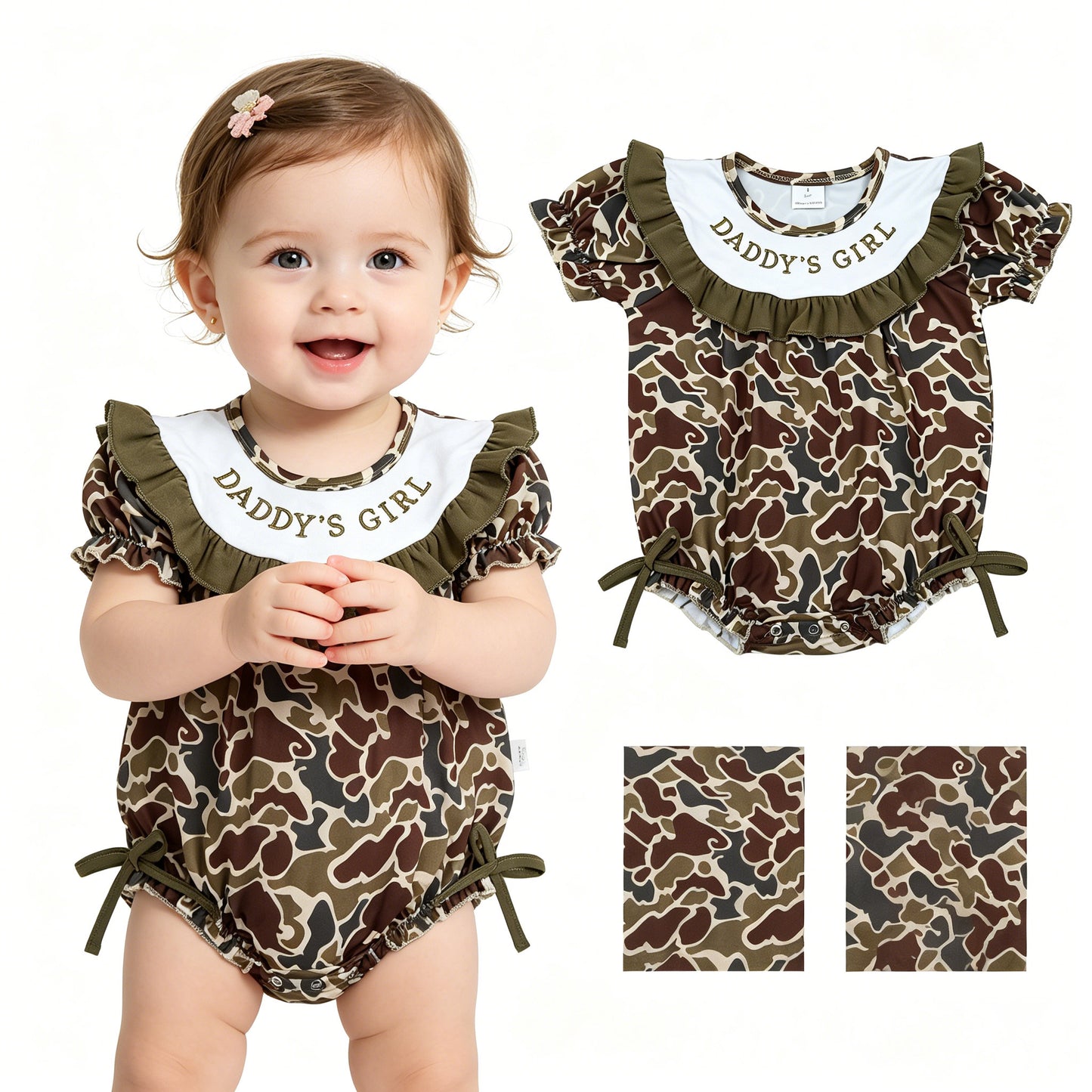 SR3919 Embroidery Daddy's girl summer romper 202604 RTS
