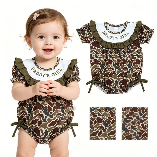 SR3919 Embroidery Daddy's girl summer romper 202604 RTS