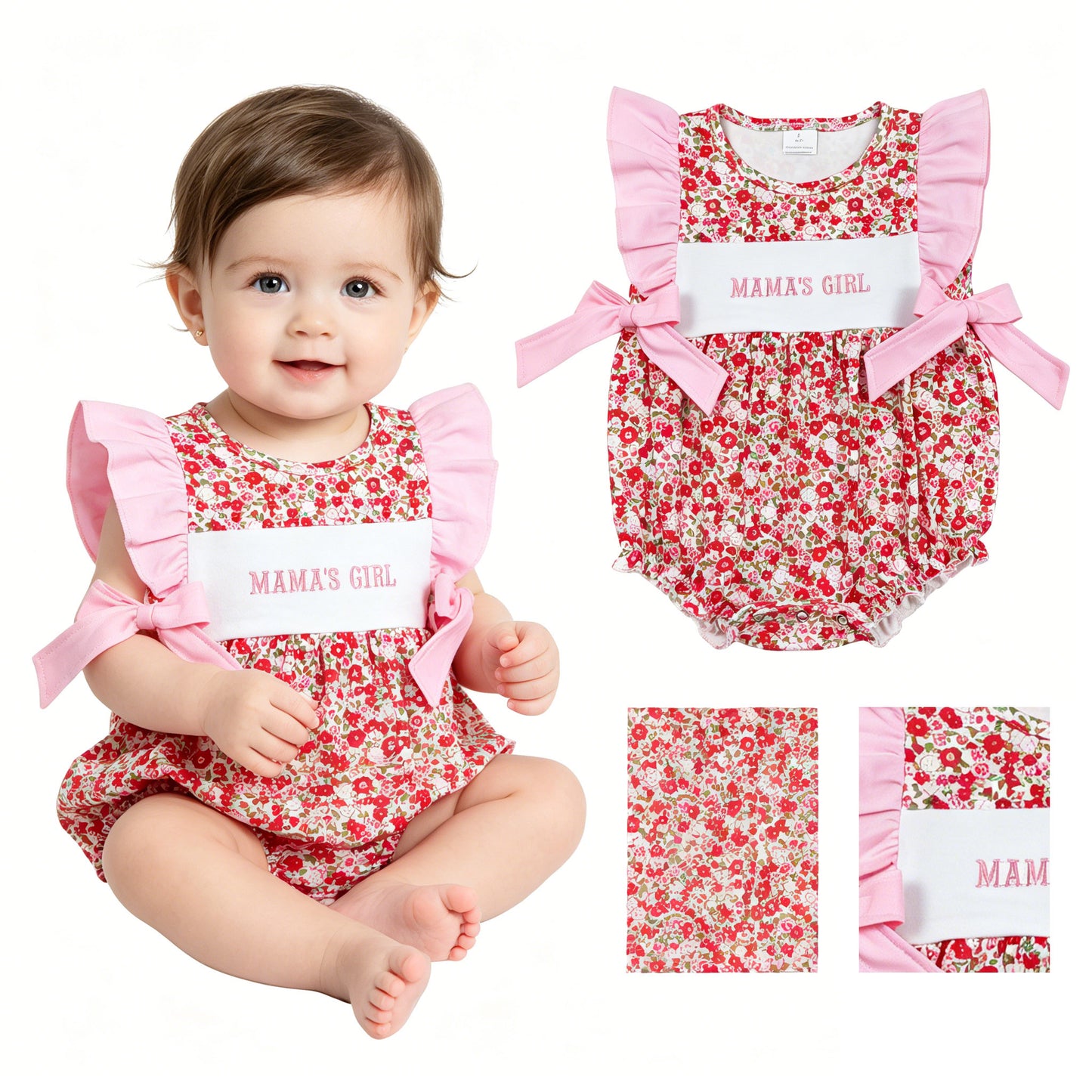 SR3939 Embroidery GIRL romper 202604 RTS