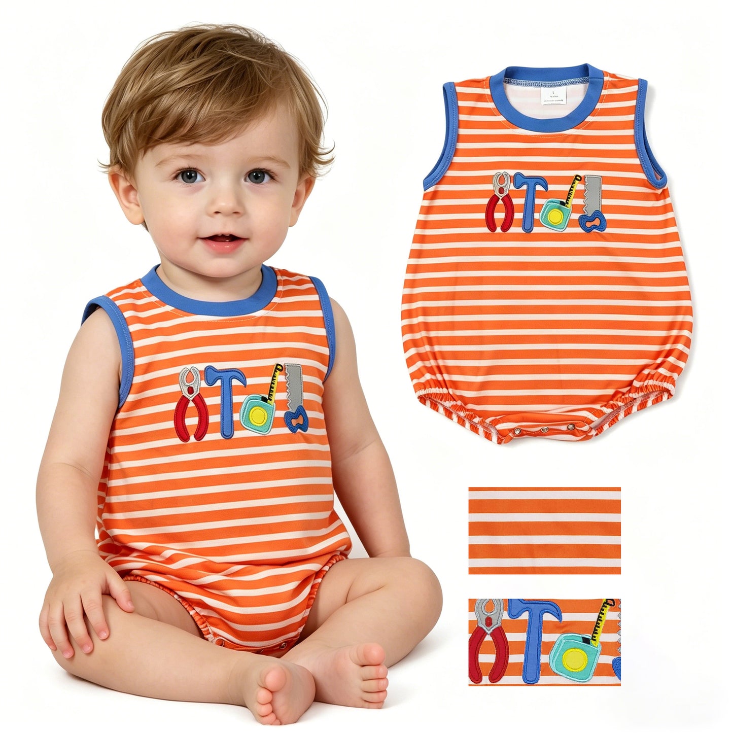 SR3943 tools embroidery girl summer romper 202604  RTS
