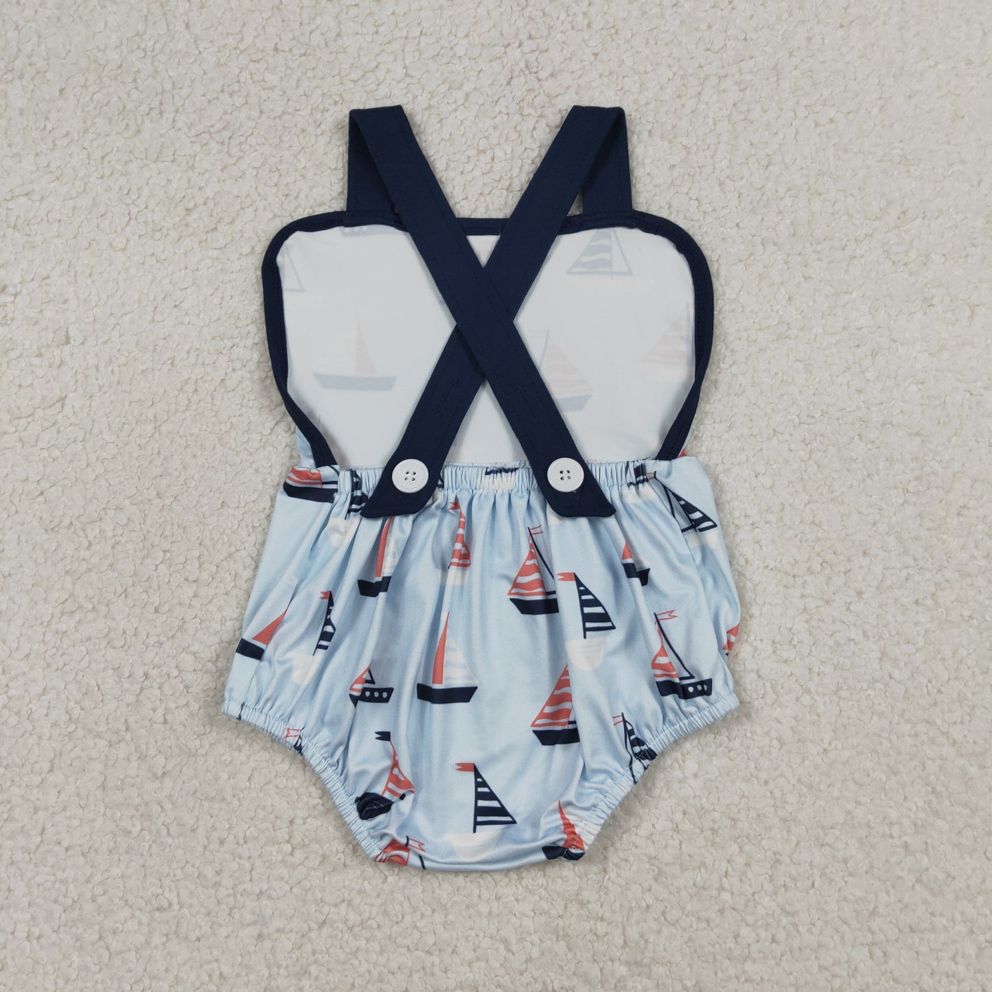 SR3945 western  DUCK Sail boat hunter GIRL romper 202603 RTS