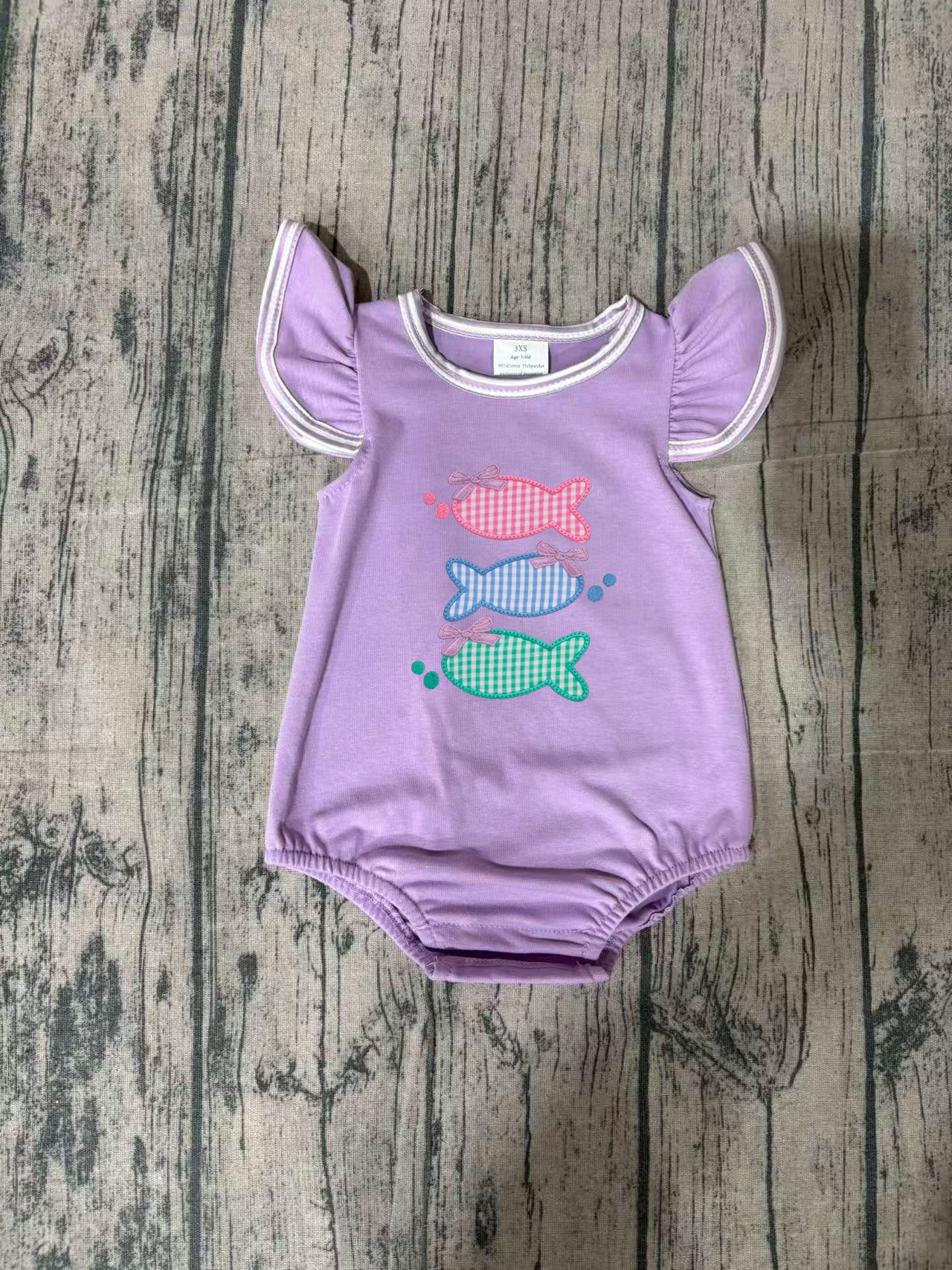 SR4006 embroidery fish girl romper 202603 preorder