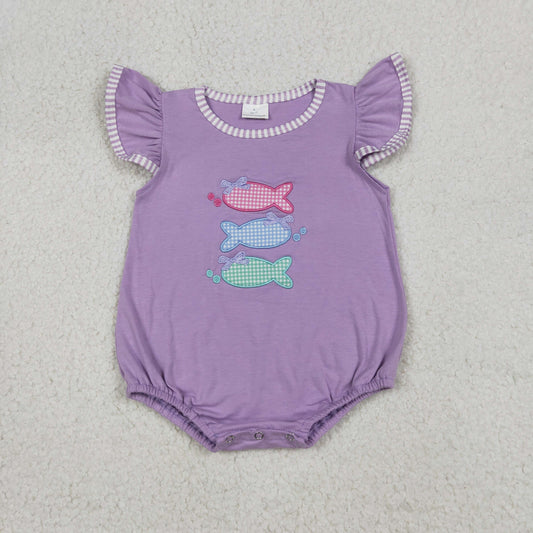 SR4006 embroidery fish girl romper 202604 RTS