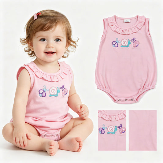SR4037  embroidery snial GIRL romper 202604 RTS