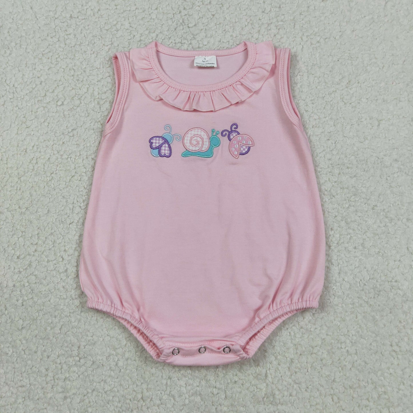 SR4037  embroidery snial GIRL romper 202604 RTS