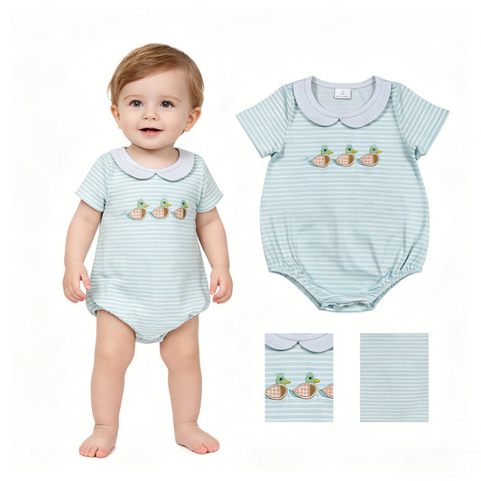 SR4081 embroidery duck boy summer romper 202604 RTS