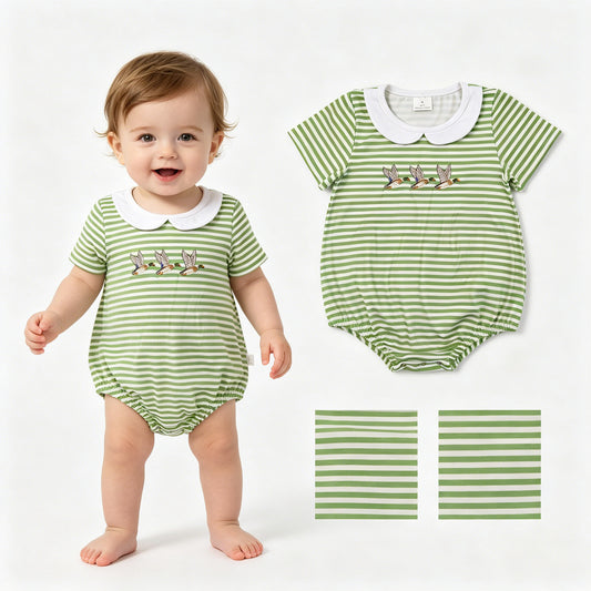SR4083  Embroidery duck girl summer romper 202604 RTS