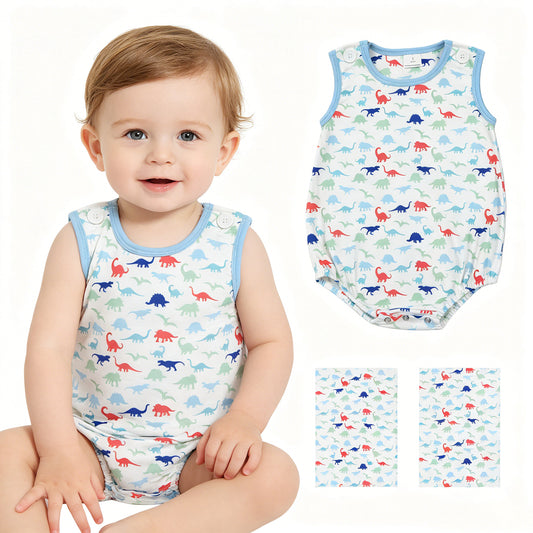 SR4096  dinosaur girl summer romper 202605  RTS