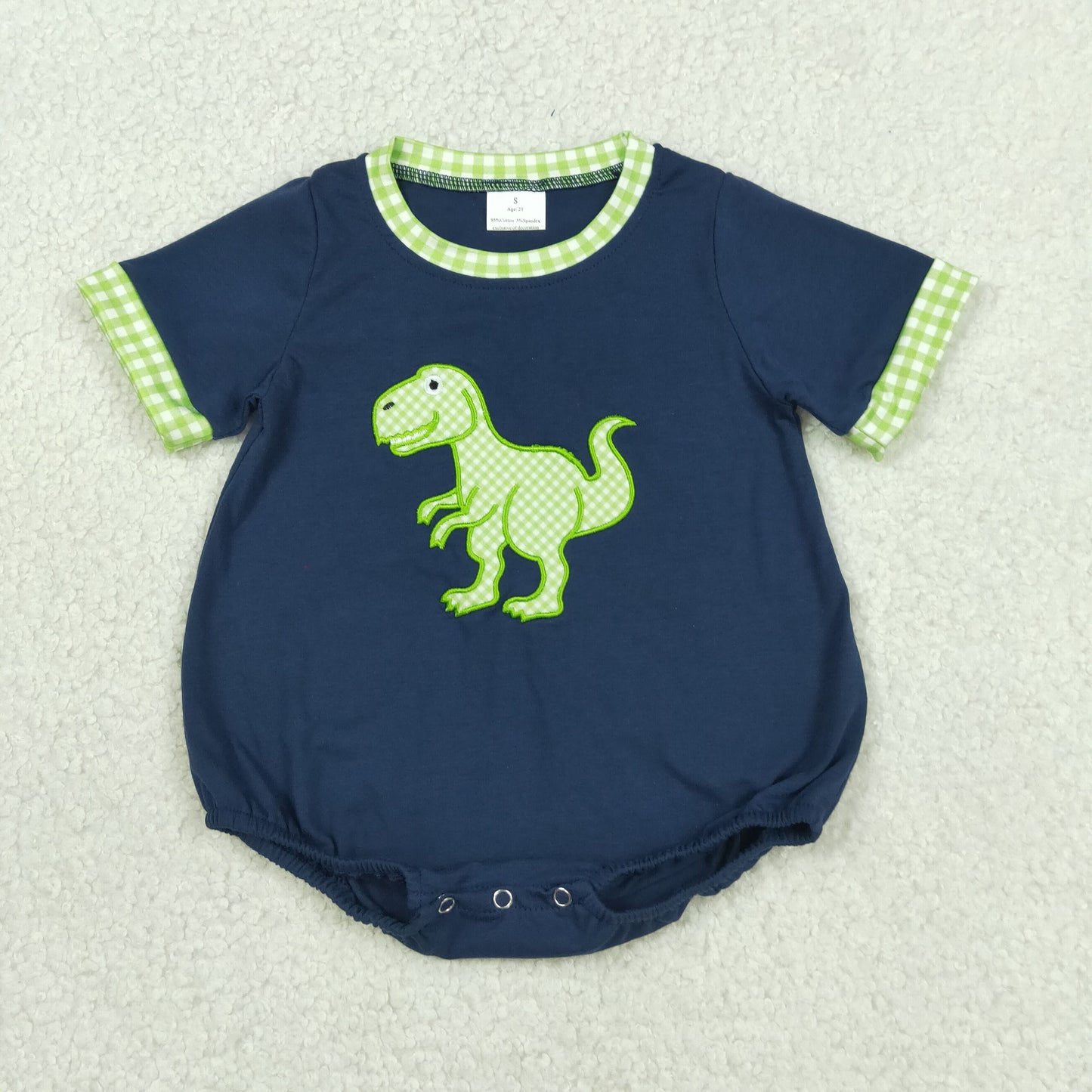 SR4113  embroidery  dinosaur GIRL romper 202604 RTS
