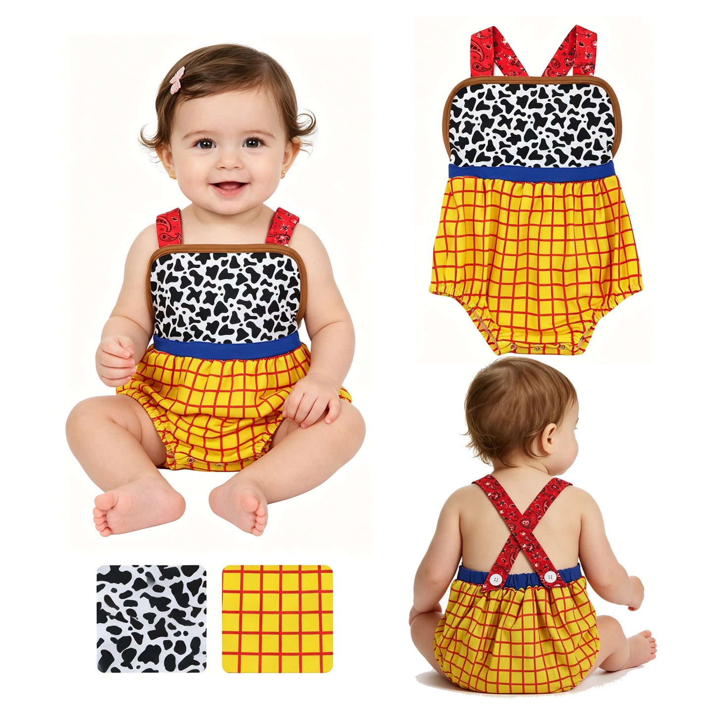 SR4114  embroidery  leopard GIRL romper 202604 RTS