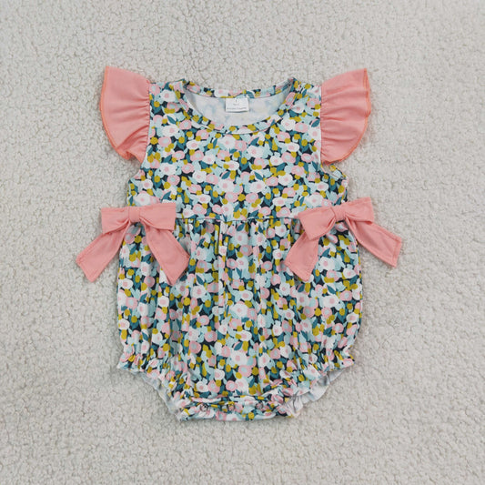 SR4125 Flower blue GIRL romper 202607 RTS