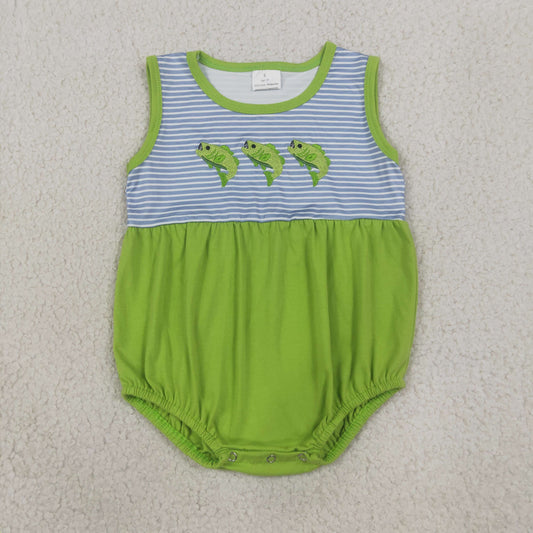 SR4139 fish embroidery girl romper overall 202607 RTS