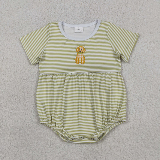 SR4140 embroidery dog girl romper overall 202605 RTS