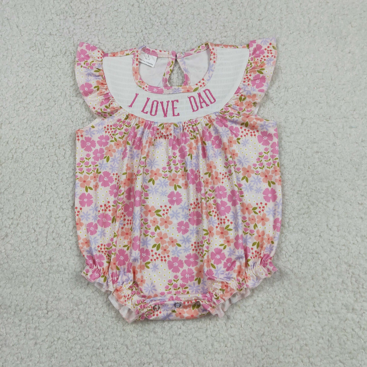 SR4142 MOCKED love Dad girl romper overall 202607  RTS