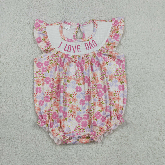 SR4142 MOCKED love Dad girl romper overall 202607  RTS
