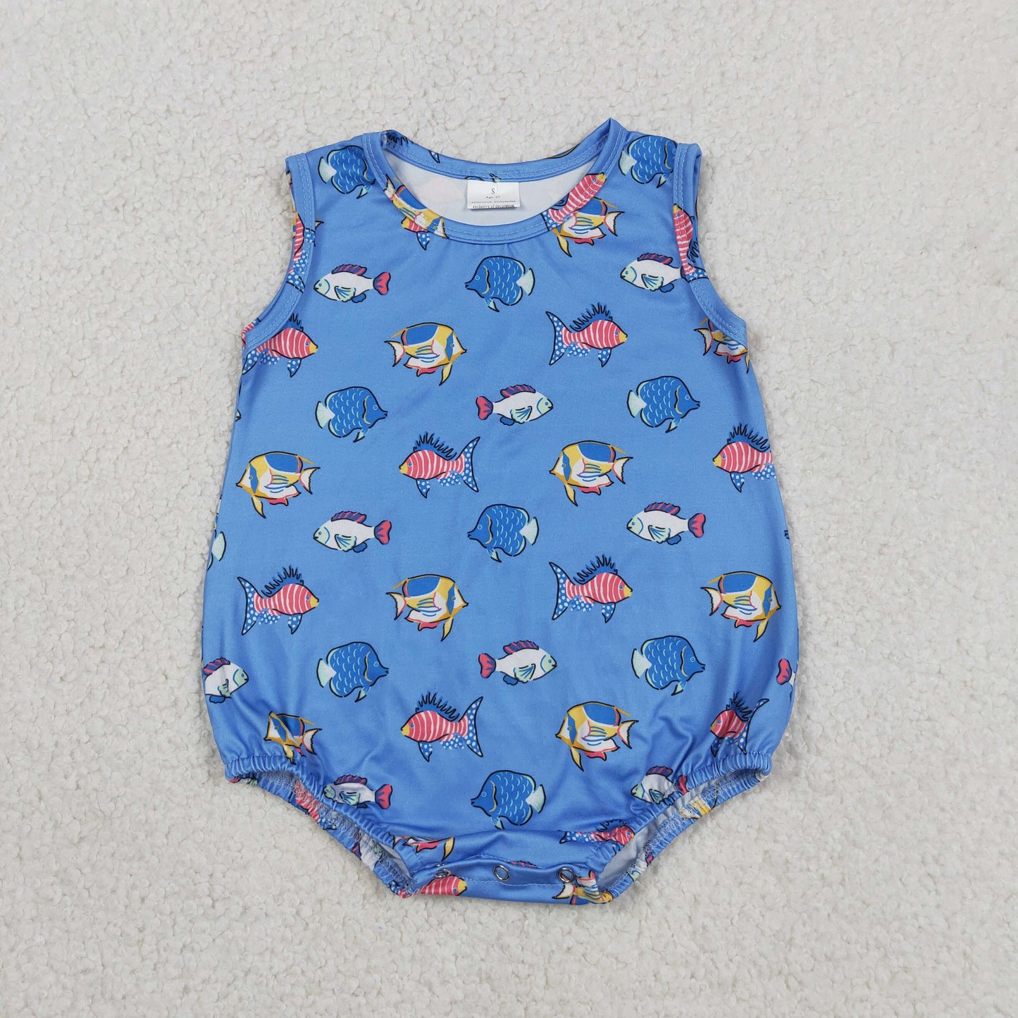 SR4151 baby shark FISH boy romper overall 202605 RTS