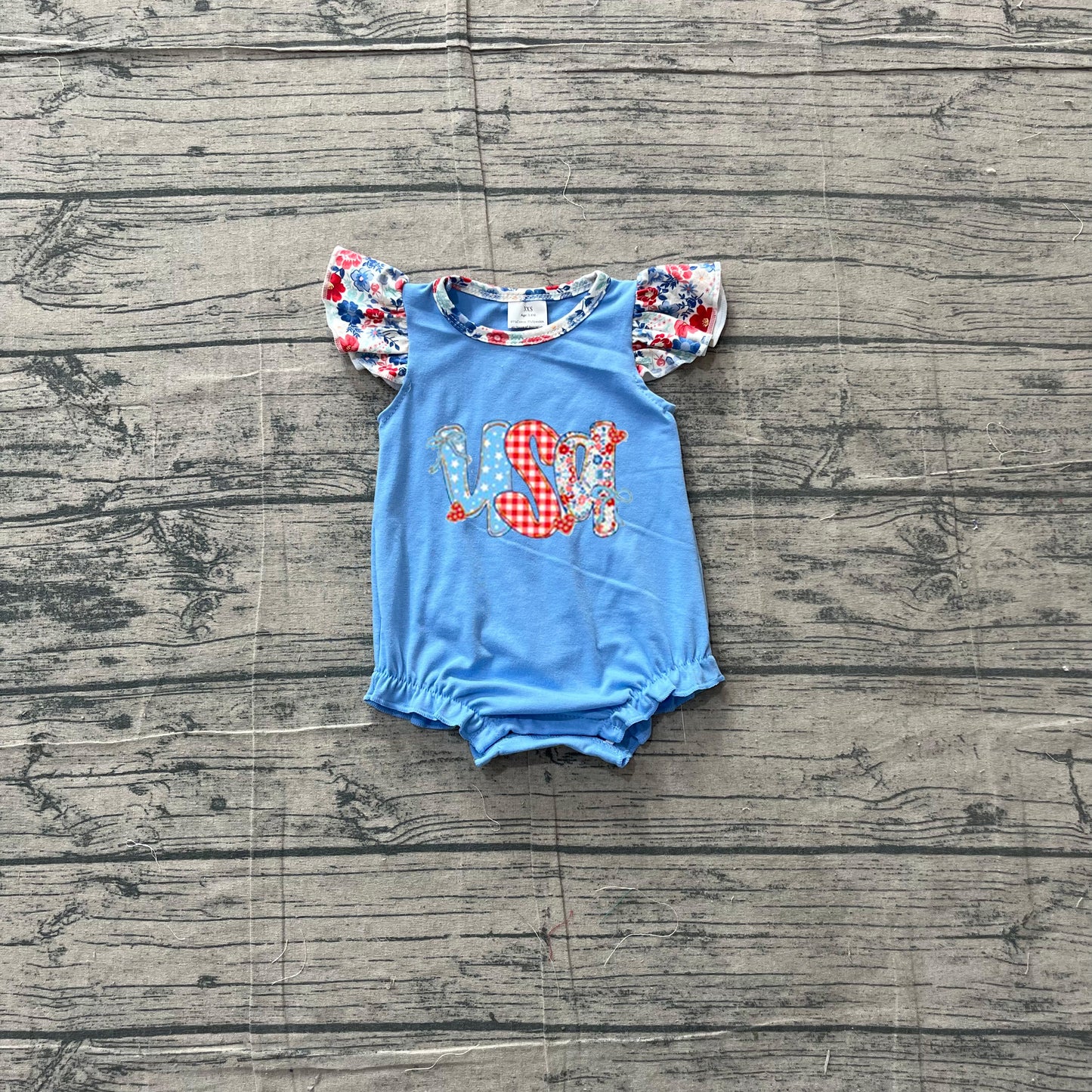 SR4186 embroidery USA 4th July boy romper overall 202605 preorder