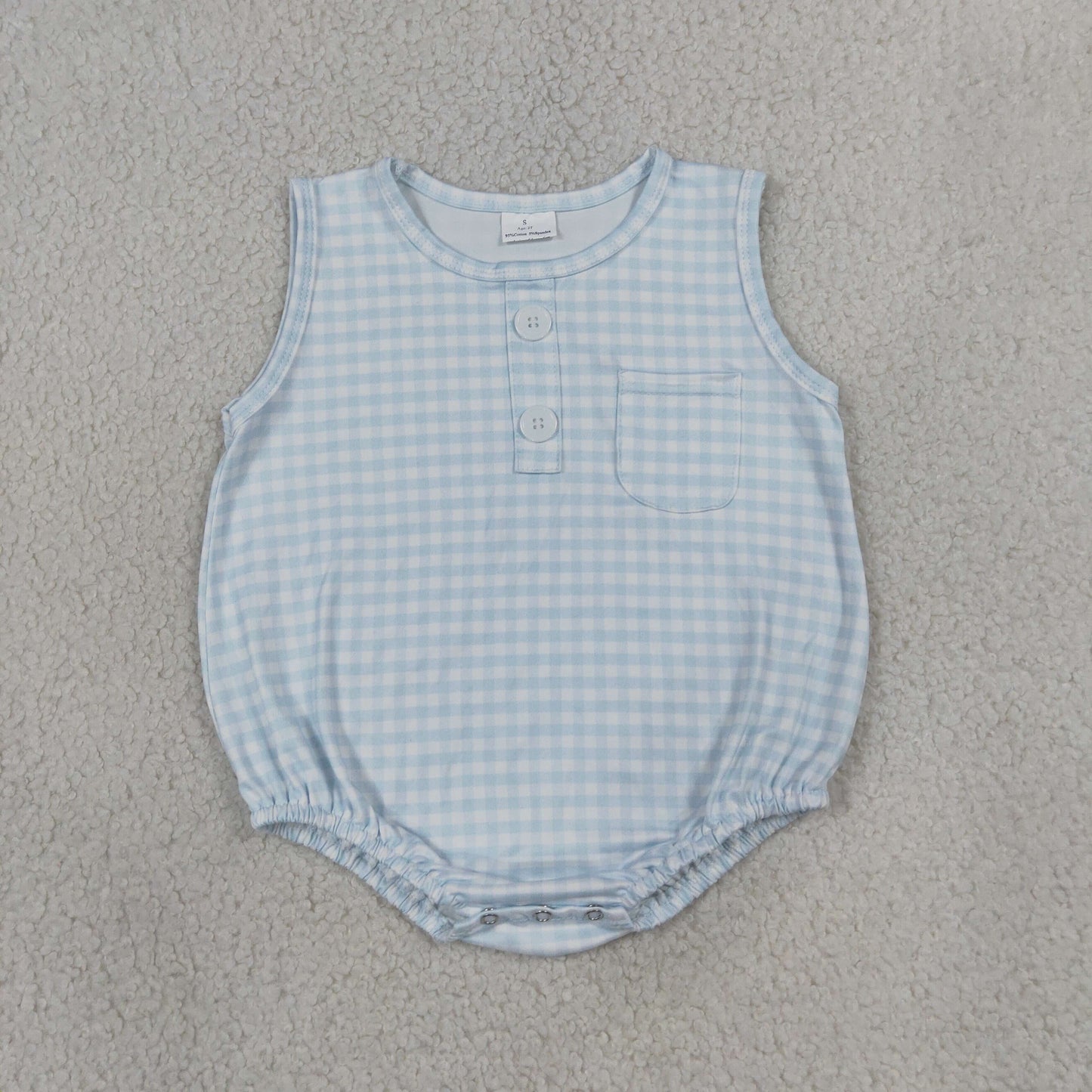 SR4232 blue plaid boy romper 202607 RTS