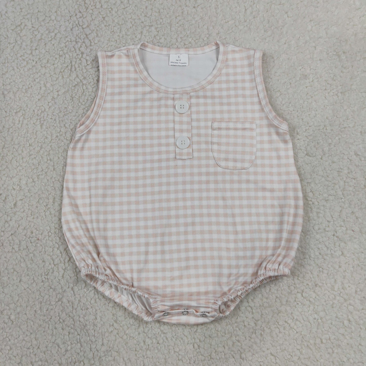 SR4233 pink plaid boy romper 202607 RTS