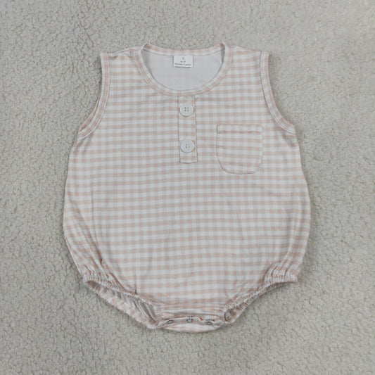 SR4233 pink plaid boy romper 202607 RTS