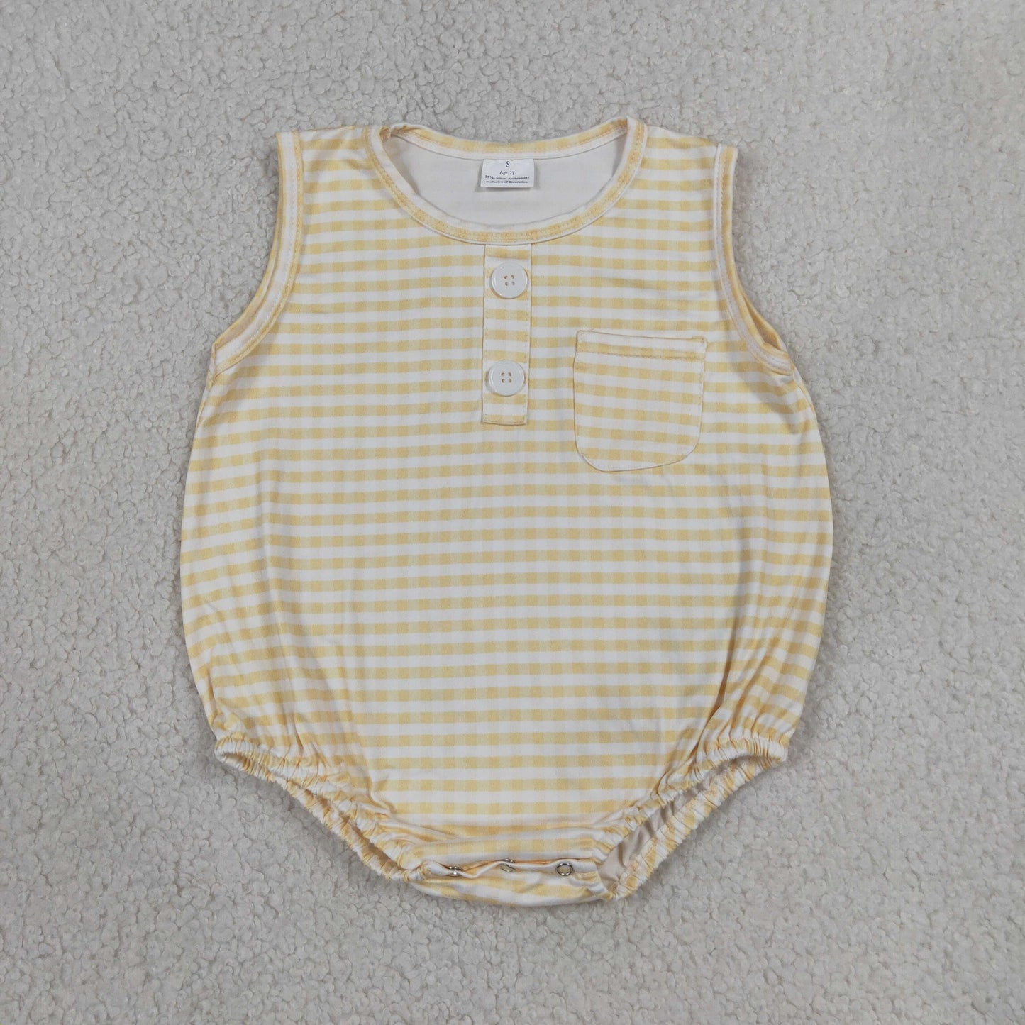 SR4236 yellow plaid boy romper 202607 RTS