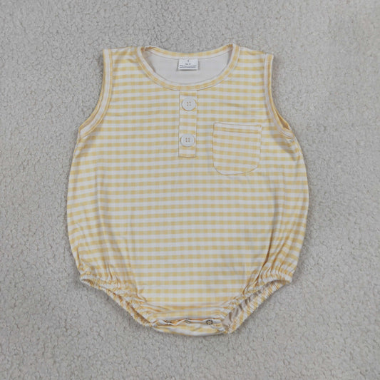 SR4236 yellow plaid boy romper 202607 RTS