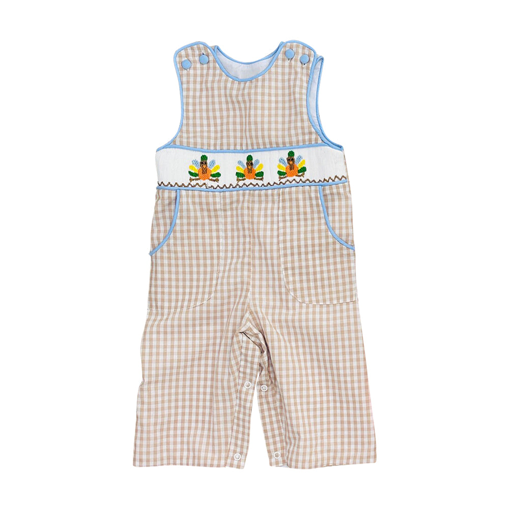 SR4277 Thanksgiving Turkey pumpkin girl  romper 202619 preorder