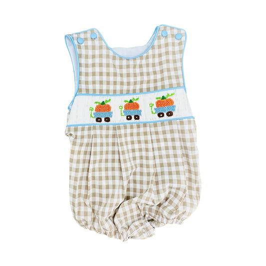 SR4279 Thanksgiving Turkey pumpkin girl  romper 202619 preorder