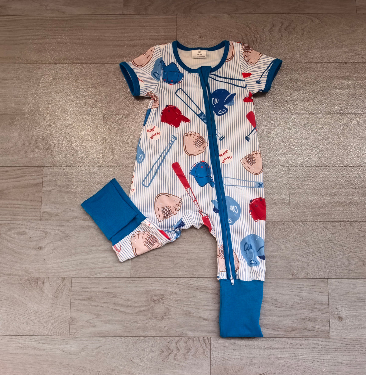 Sample-Real Pics SR4336 Baby Boy Clothes Balloon Mixed Print Short Sleeve Zipper Romper