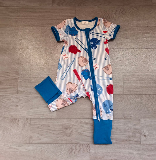 Sample-Real Pics SR4336 Baby Boy Clothes Balloon Mixed Print Short Sleeve Zipper Romper