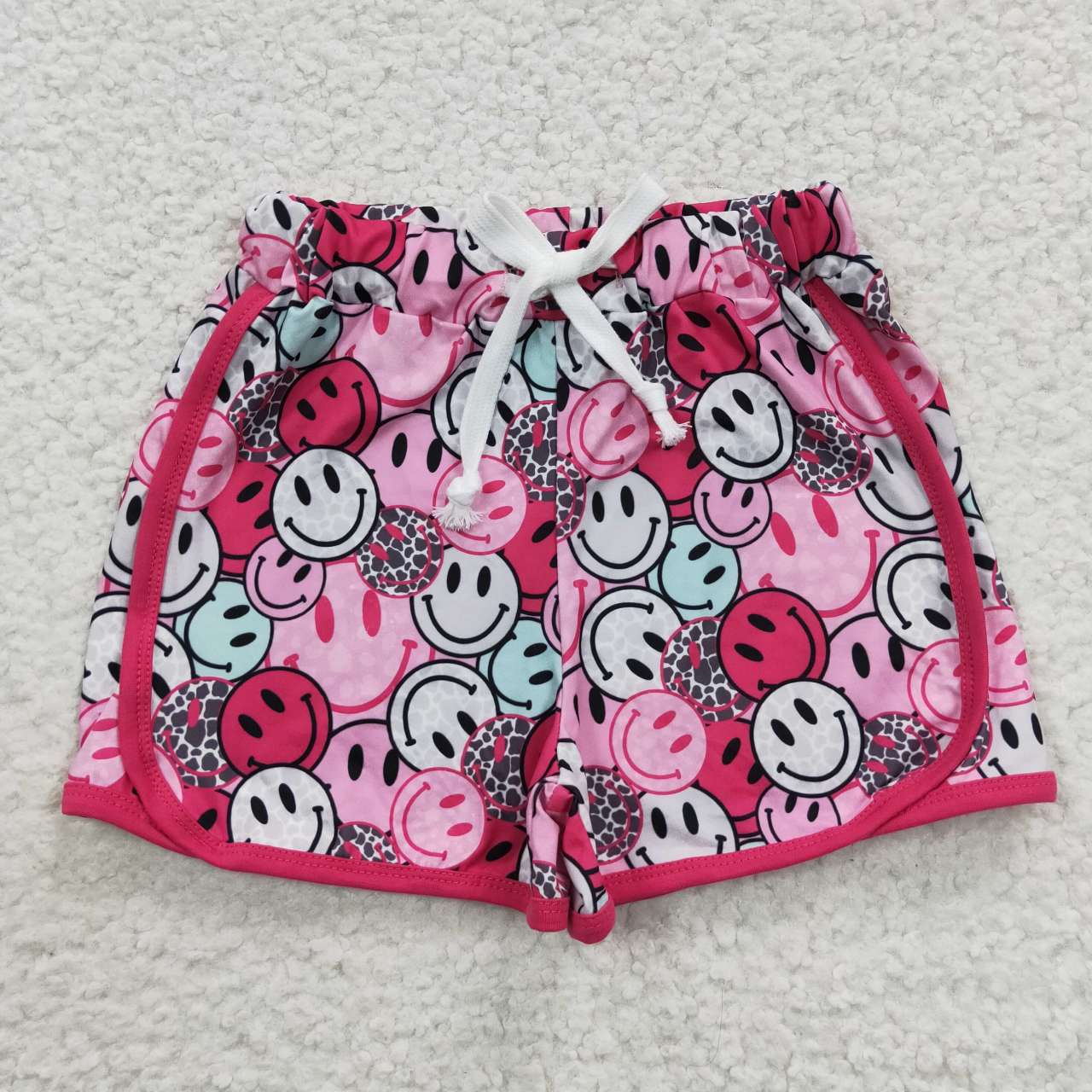 SS0100 Western print sports smile face girl shorts 20230606 RTS