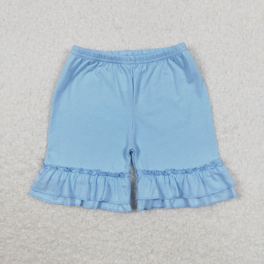 SS0183 girl green  ruffles shorts pants 202402 rts