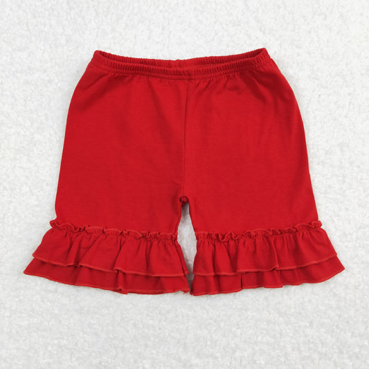 SS0184 girl red ruffles shorts pants 202403 RTS