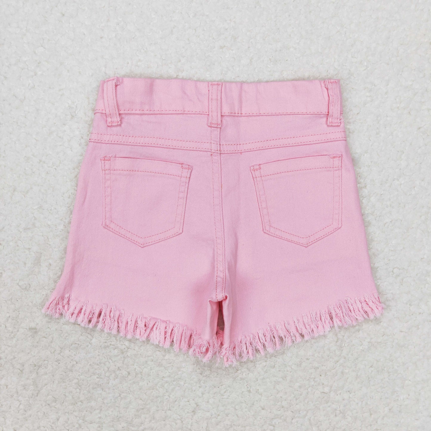 SS0230 girl sequin pink girl denim shorts 202405 RTS