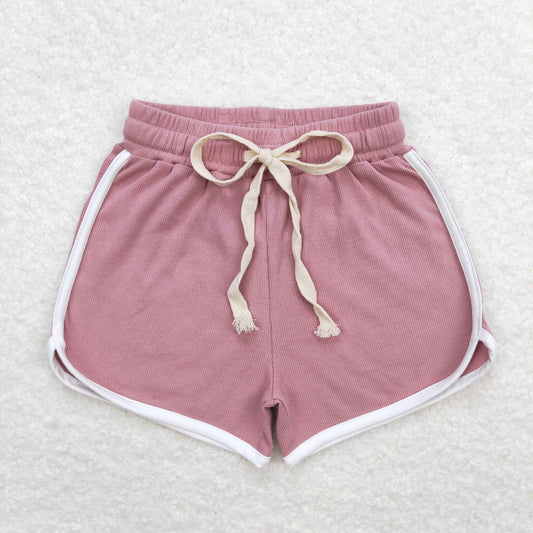 SS0293  pink cotton solid girl shorts 202404 RTS