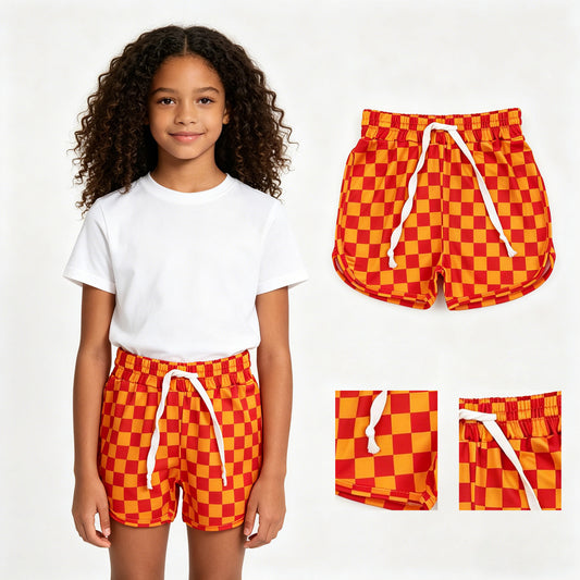 SS0297 checkerboard girl shorts 202604 RTS